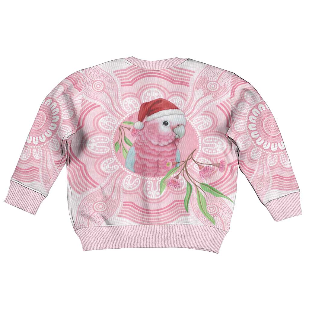 Funny Pink Galah Australia Christmas Kid Ugly Christmas Sweater Eucalyptus Blossoms Aboriginal Art - Vibe Hoodie