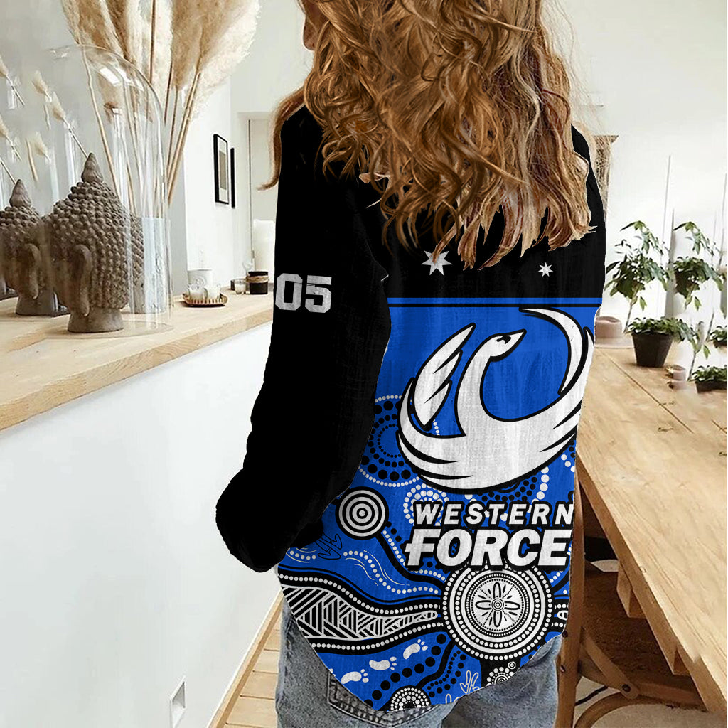 Western Force Super Rugby 2023 Women Casual Shirt Est 2005 Indigenous Art - Vibe Hoodie Shop