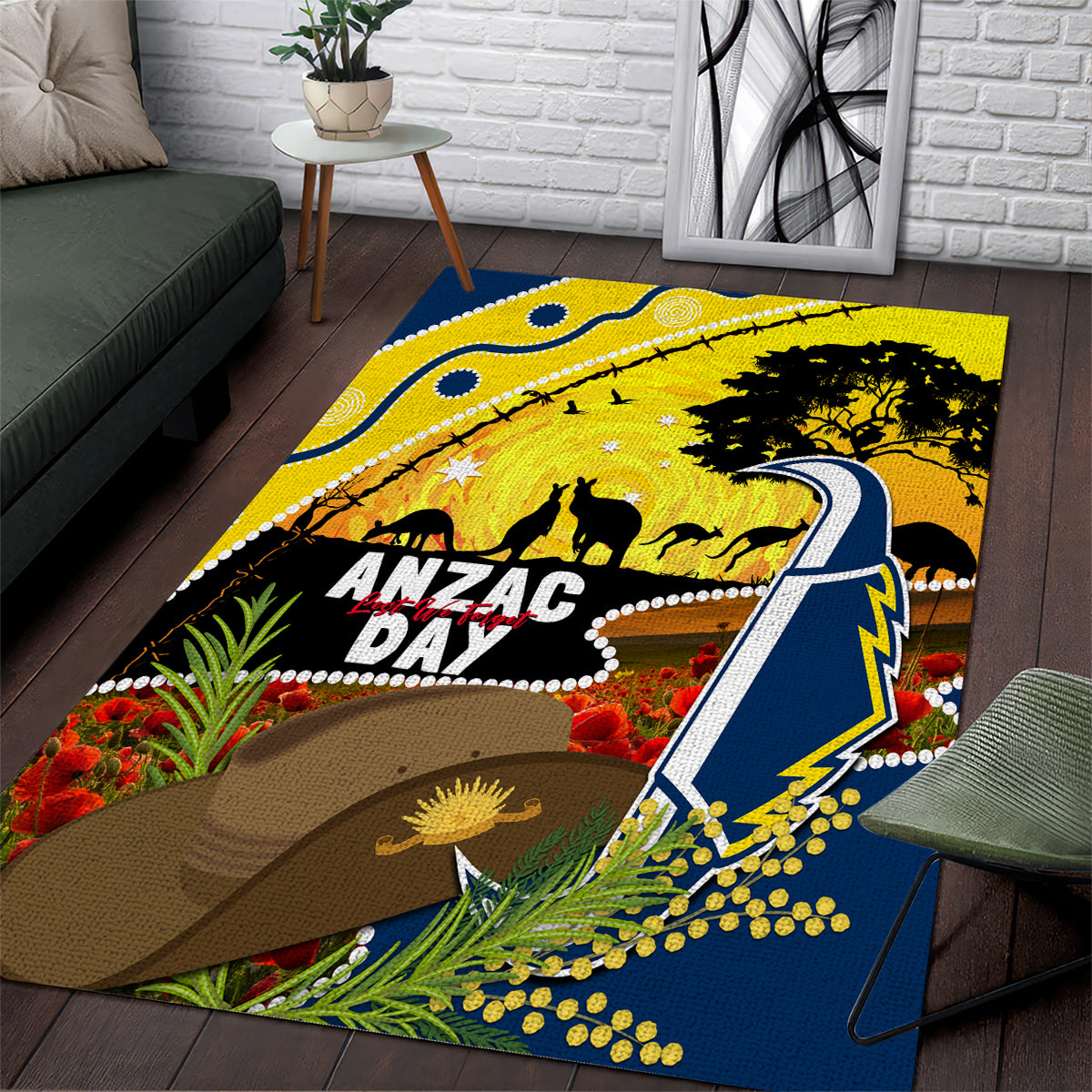 Cowboys ANZAC Day Area Rug Rosemary Starring Night Style - Vibe Hoodie Shop