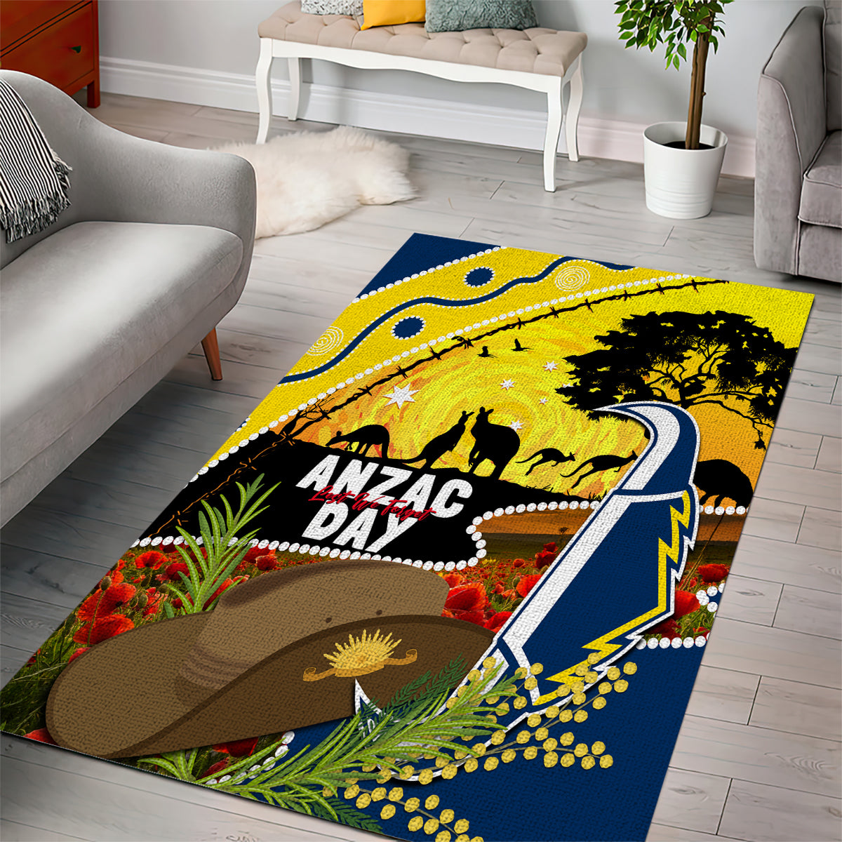 Cowboys ANZAC Day Area Rug Rosemary Starring Night Style - Vibe Hoodie Shop