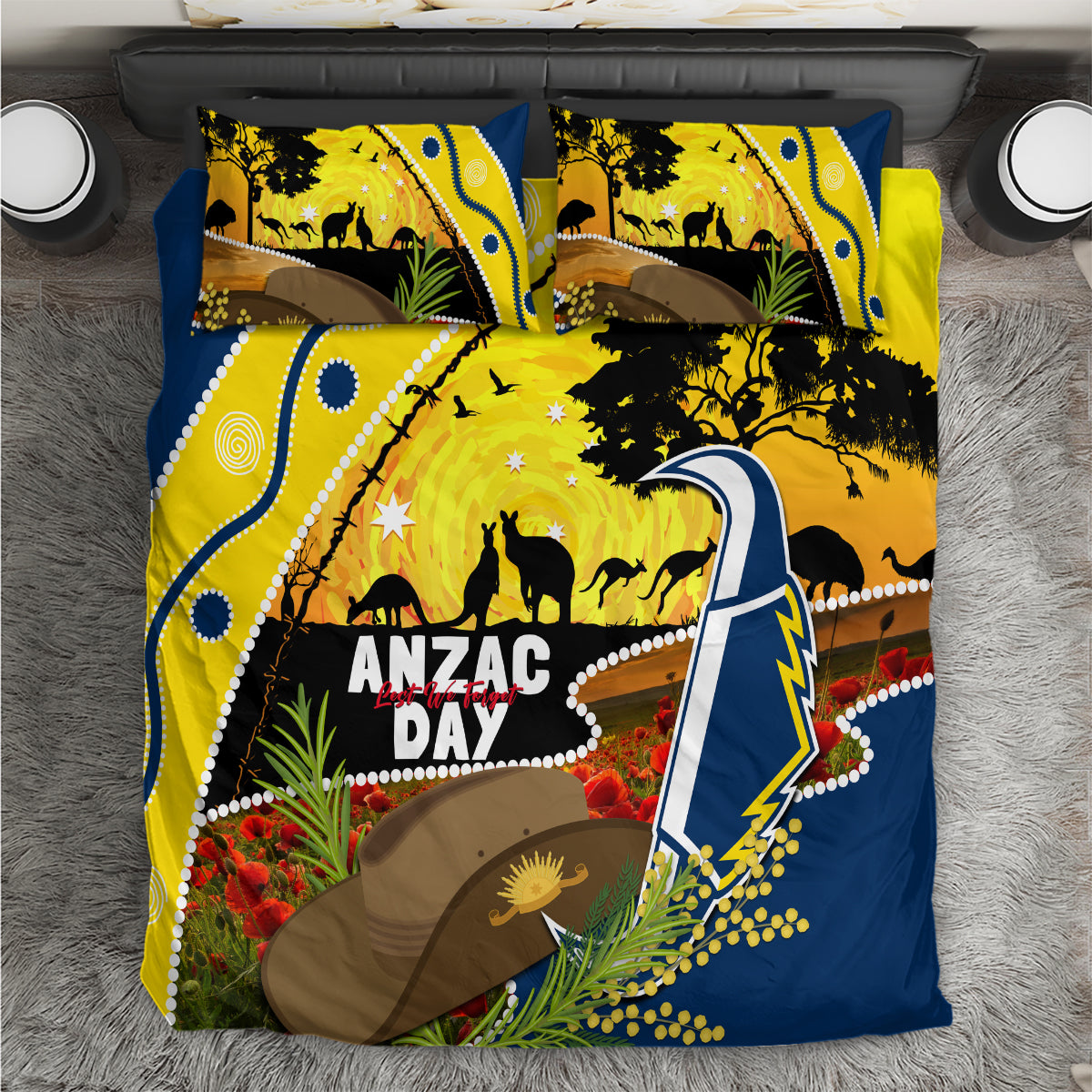 Cowboys ANZAC Day Bedding Set Rosemary Starring Night Style - Vibe Hoodie Shop