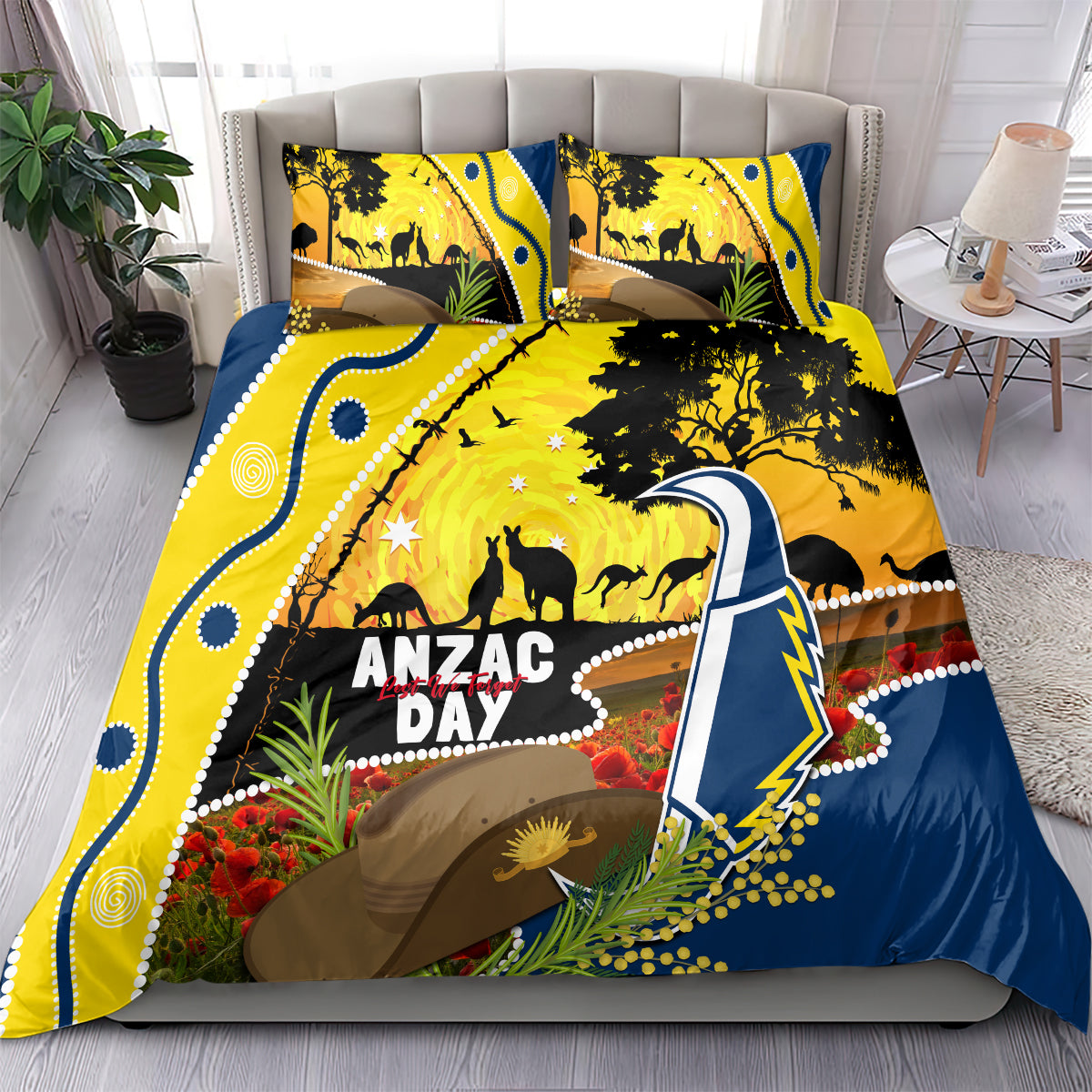 Cowboys ANZAC Day Bedding Set Rosemary Starring Night Style - Vibe Hoodie Shop