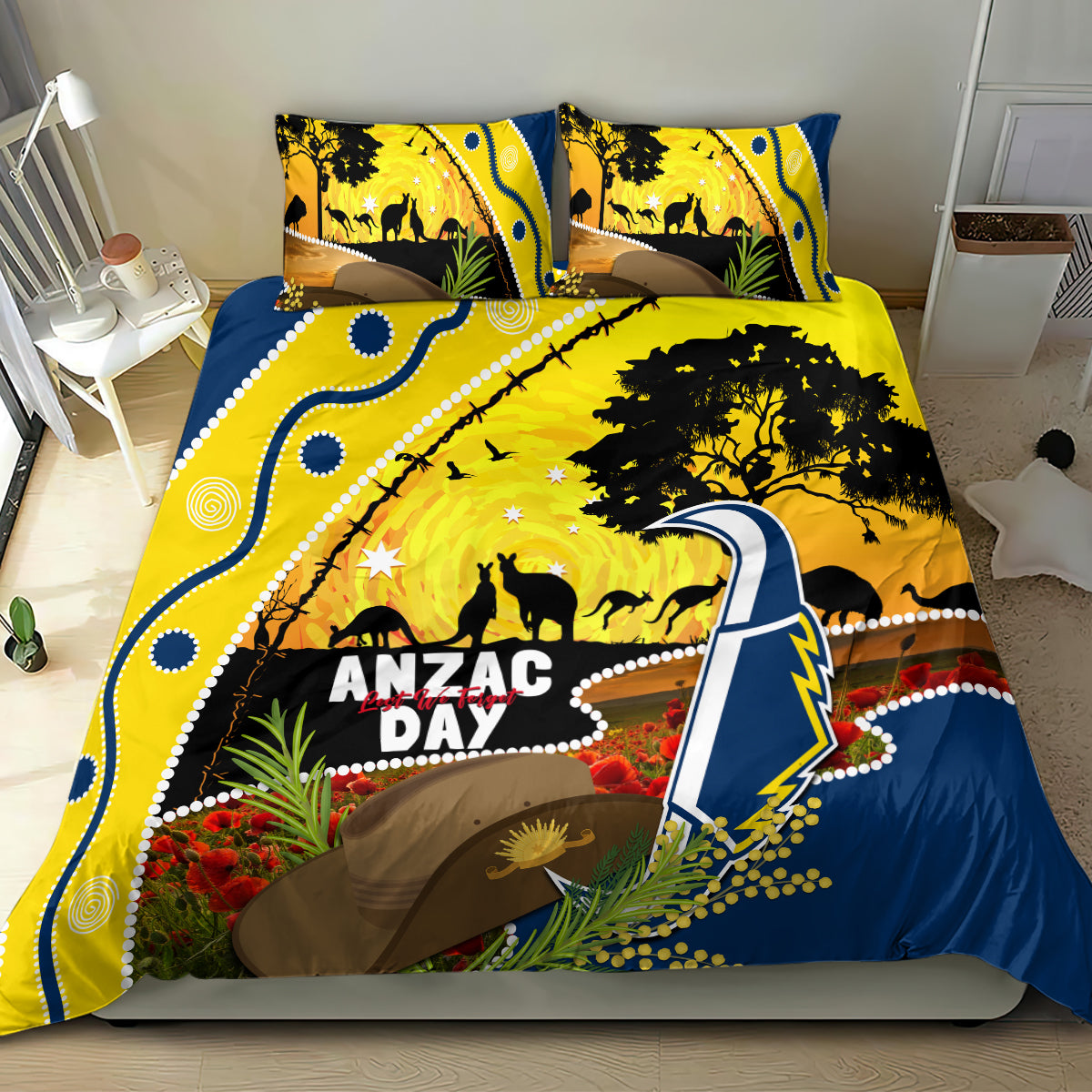 Cowboys ANZAC Day Bedding Set Rosemary Starring Night Style - Vibe Hoodie Shop