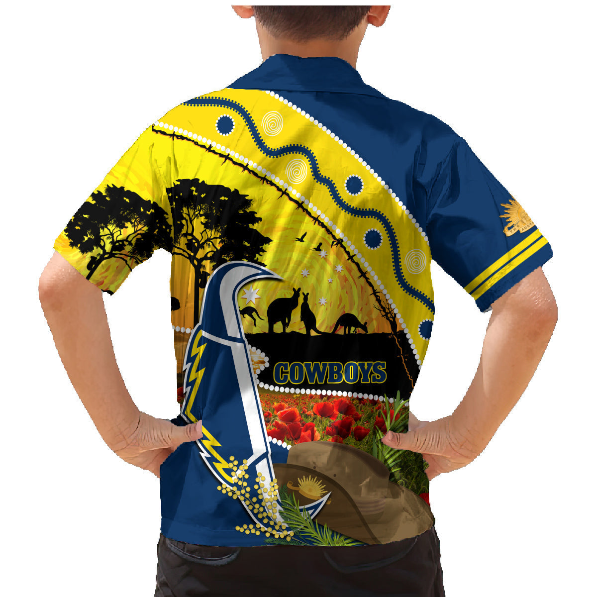 Cowboys ANZAC Day Family Matching Mermaid Dress and Hawaiian Shirt Rosemary Starring Night Style