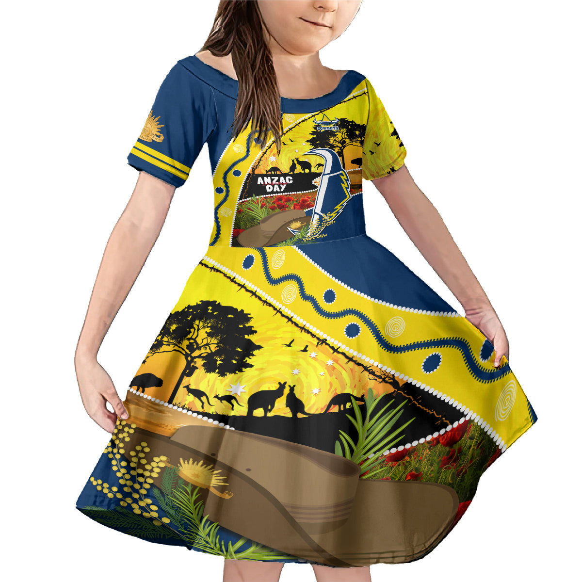 Cowboys ANZAC Day Family Matching Mermaid Dress and Hawaiian Shirt Rosemary Starring Night Style