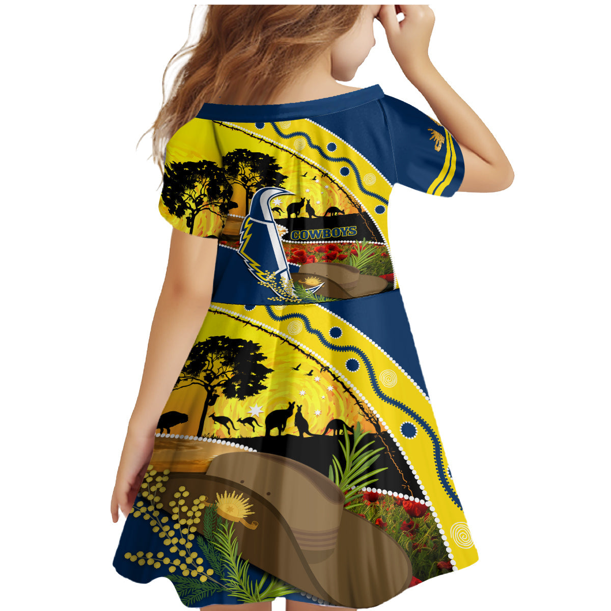 Cowboys ANZAC Day Family Matching Mermaid Dress and Hawaiian Shirt Rosemary Starring Night Style