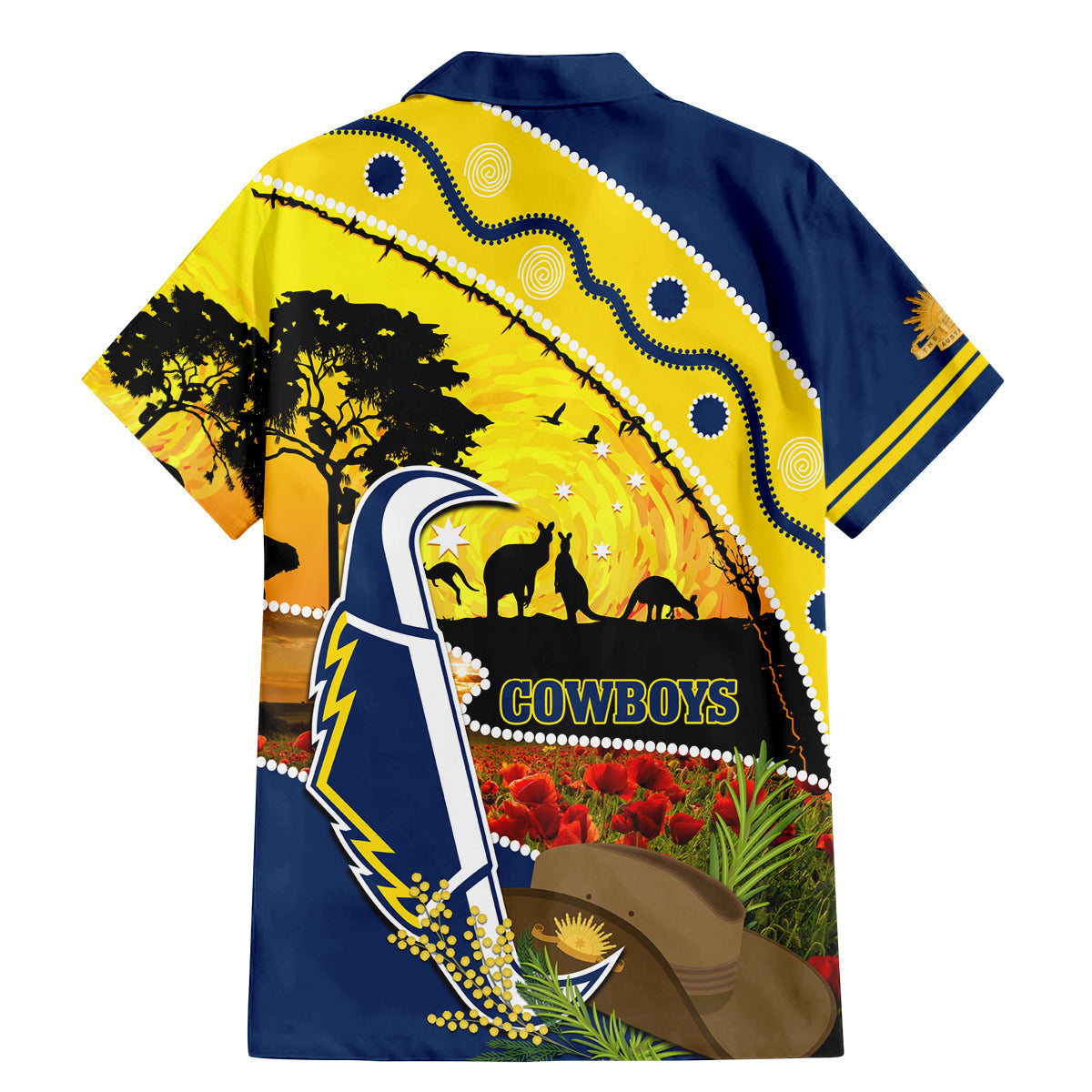 Cowboys ANZAC Day Family Matching Mermaid Dress and Hawaiian Shirt Rosemary Starring Night Style