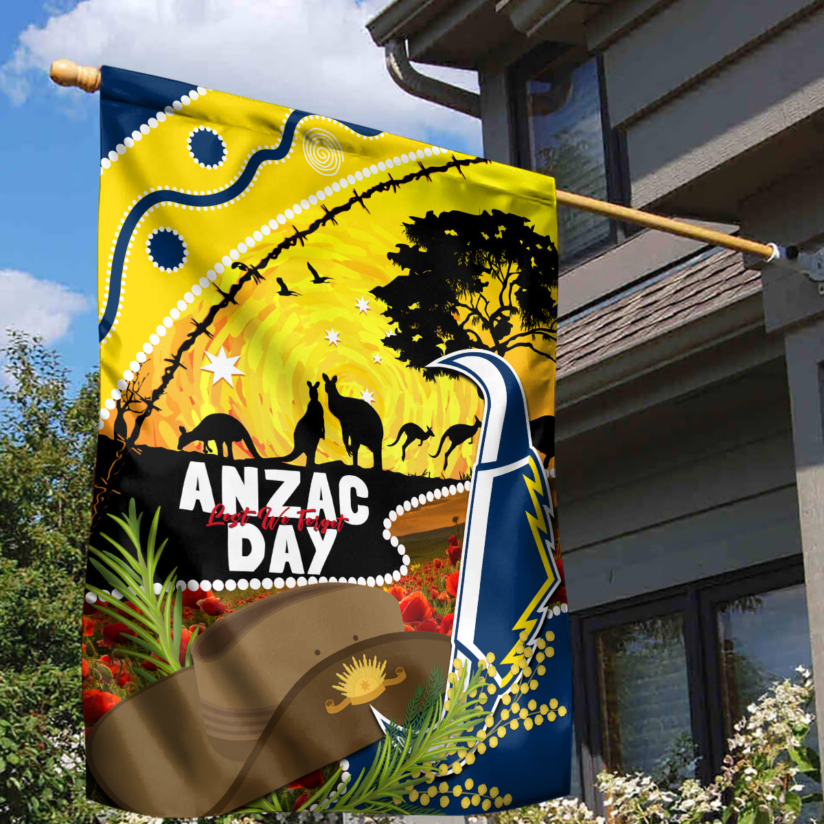 Cowboys ANZAC Day Garden Flag Rosemary Starring Night Style - Vibe Hoodie Shop