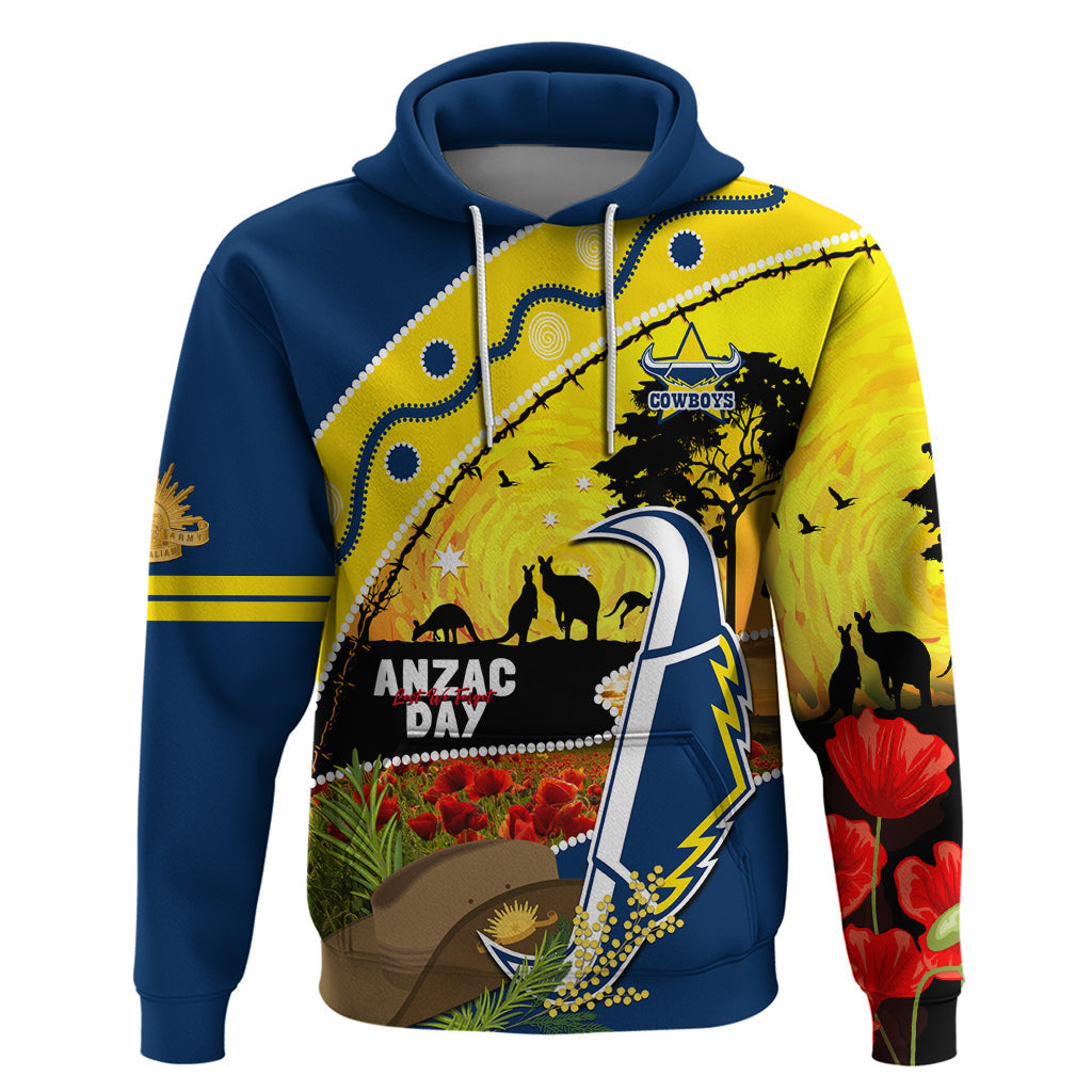 Cowboys ANZAC Day Hoodie Rosemary Starring Night Style - Vibe Hoodie Shop