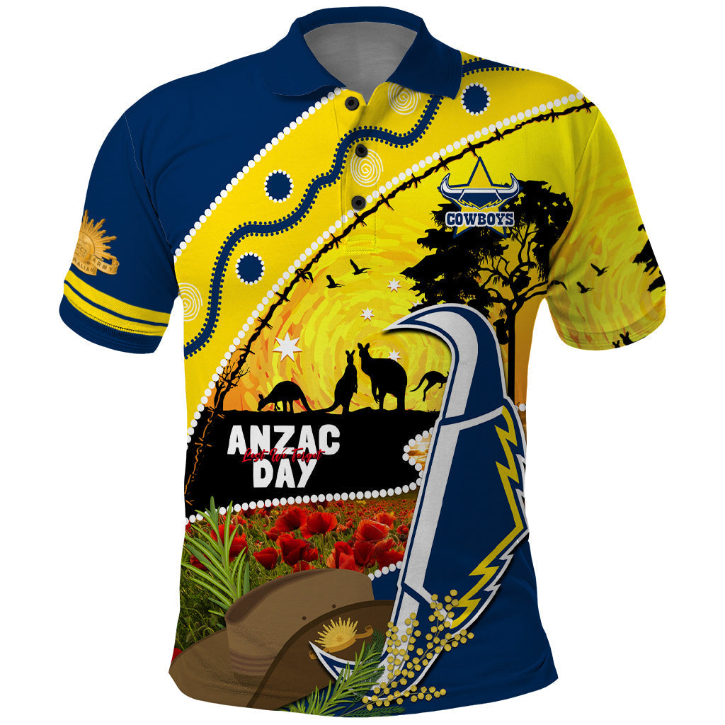 Cowboys ANZAC Day Polo Shirt Rosemary Starring Night Style - Vibe Hoodie Shop