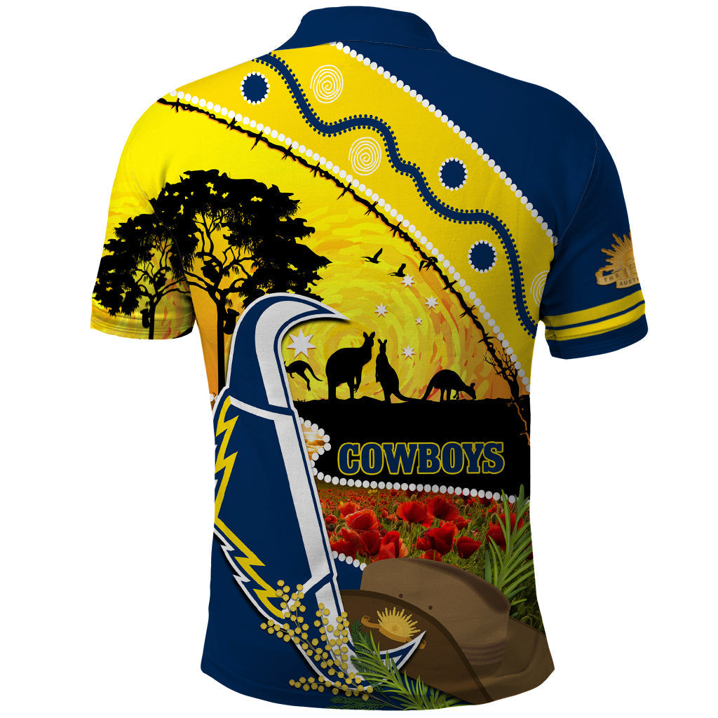 Cowboys ANZAC Day Polo Shirt Rosemary Starring Night Style - Vibe Hoodie Shop