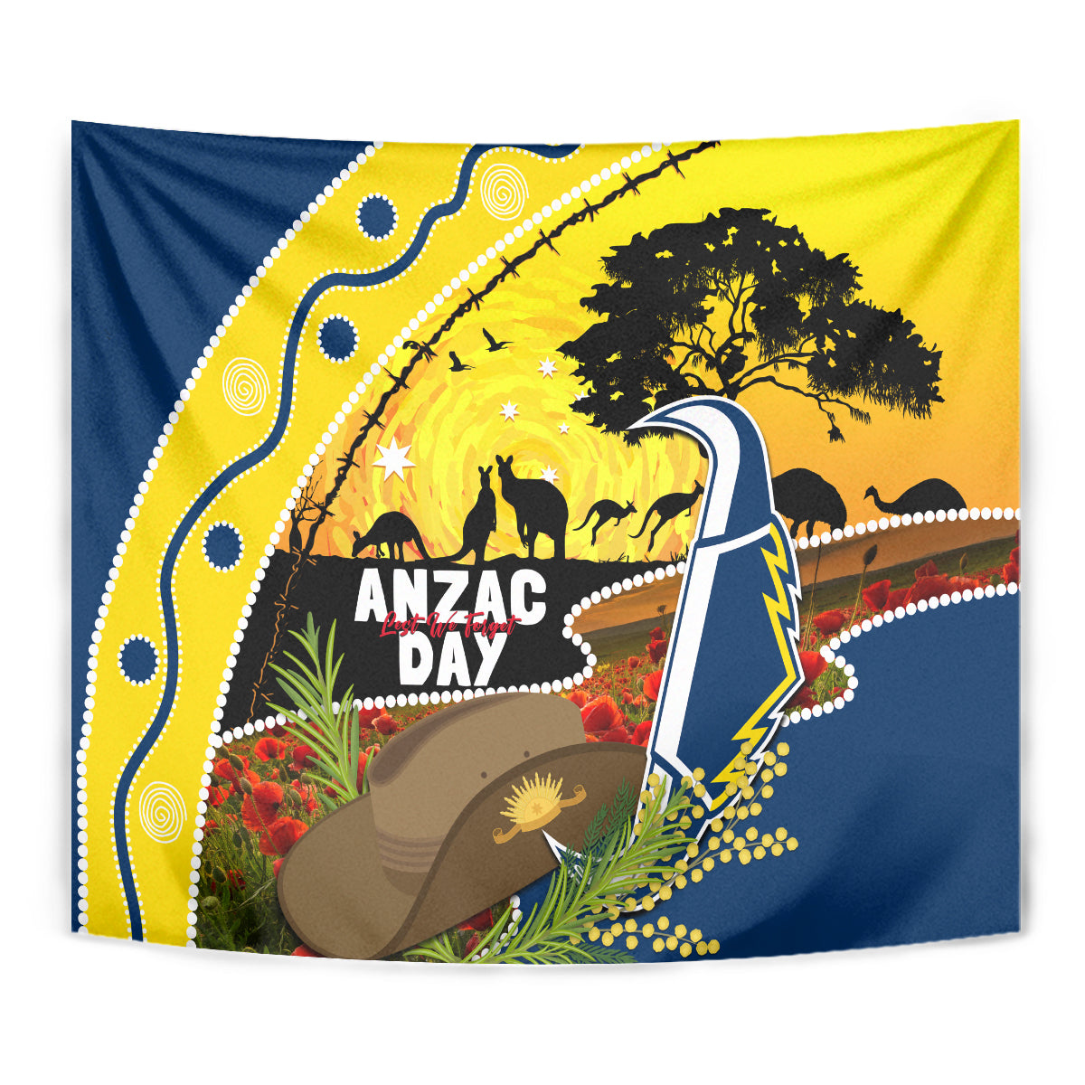 Cowboys ANZAC Day Tapestry Rosemary Starring Night Style - Vibe Hoodie Shop