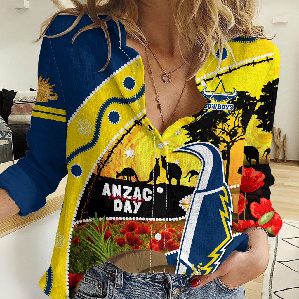 Cowboys ANZAC Day Women Casual Shirt Rosemary Starring Night Style - Vibe Hoodie Shop