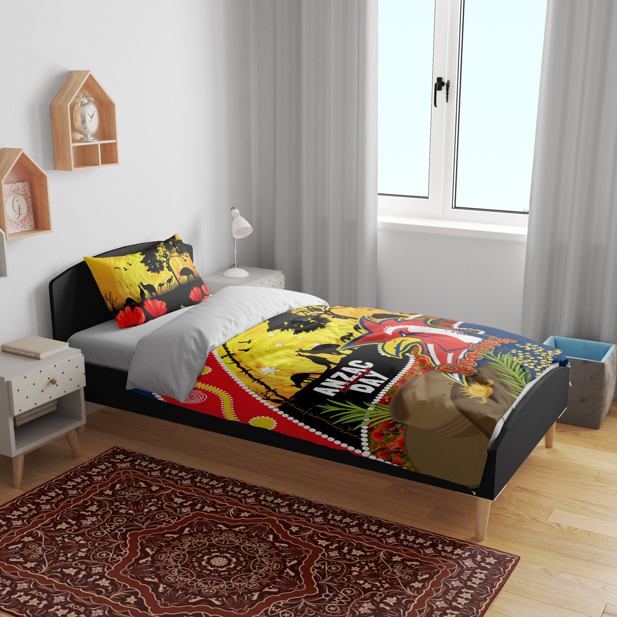 Roosters ANZAC Day Bedding Set Rosemary Starring Night Style - Vibe Hoodie Shop