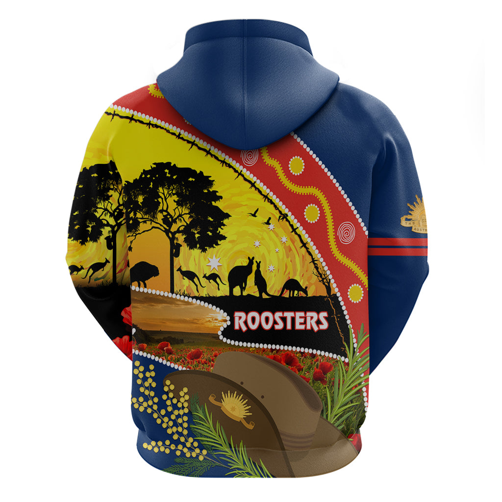 Roosters ANZAC Day Hoodie Rosemary Starring Night Style - Vibe Hoodie Shop