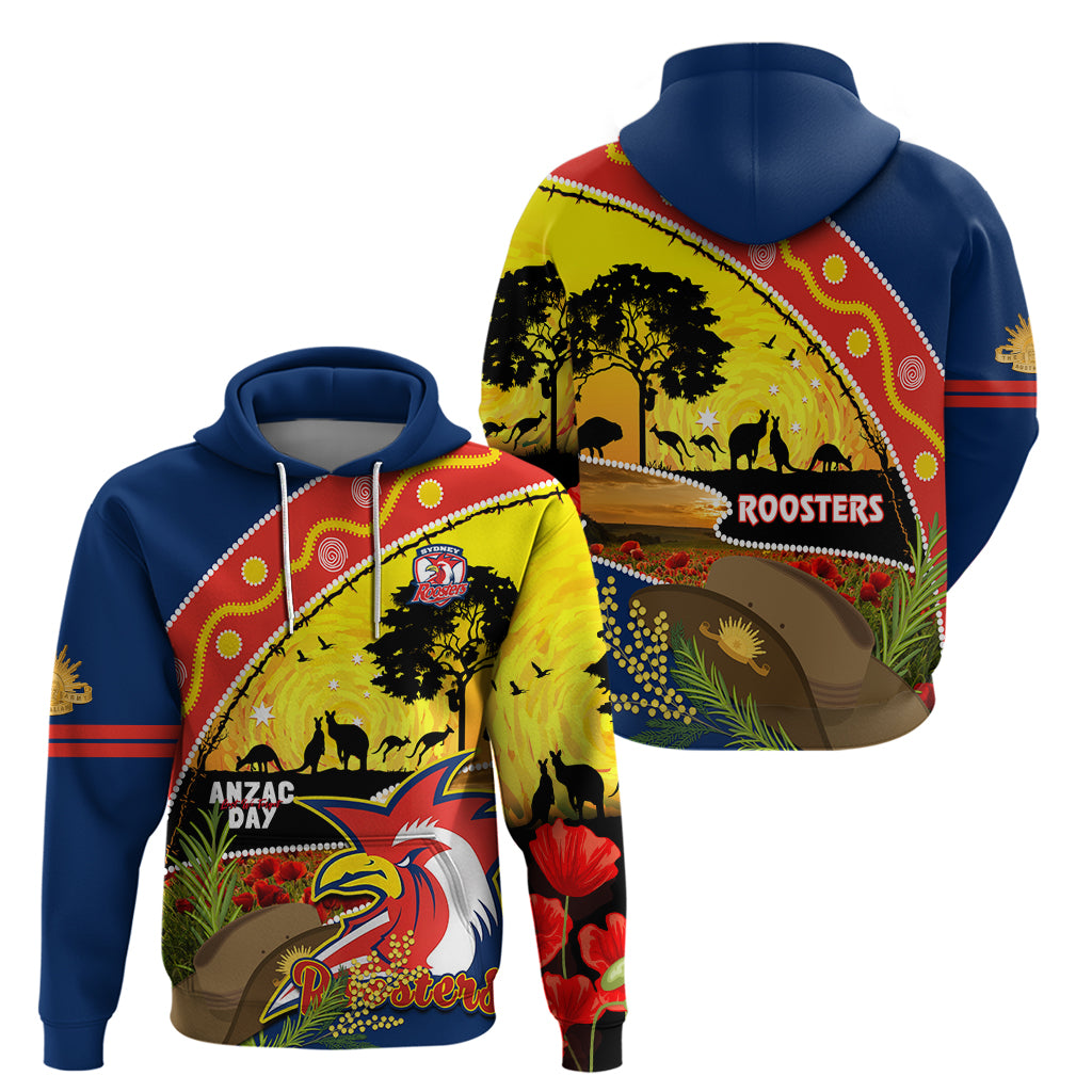 Roosters ANZAC Day Hoodie Rosemary Starring Night Style - Vibe Hoodie Shop