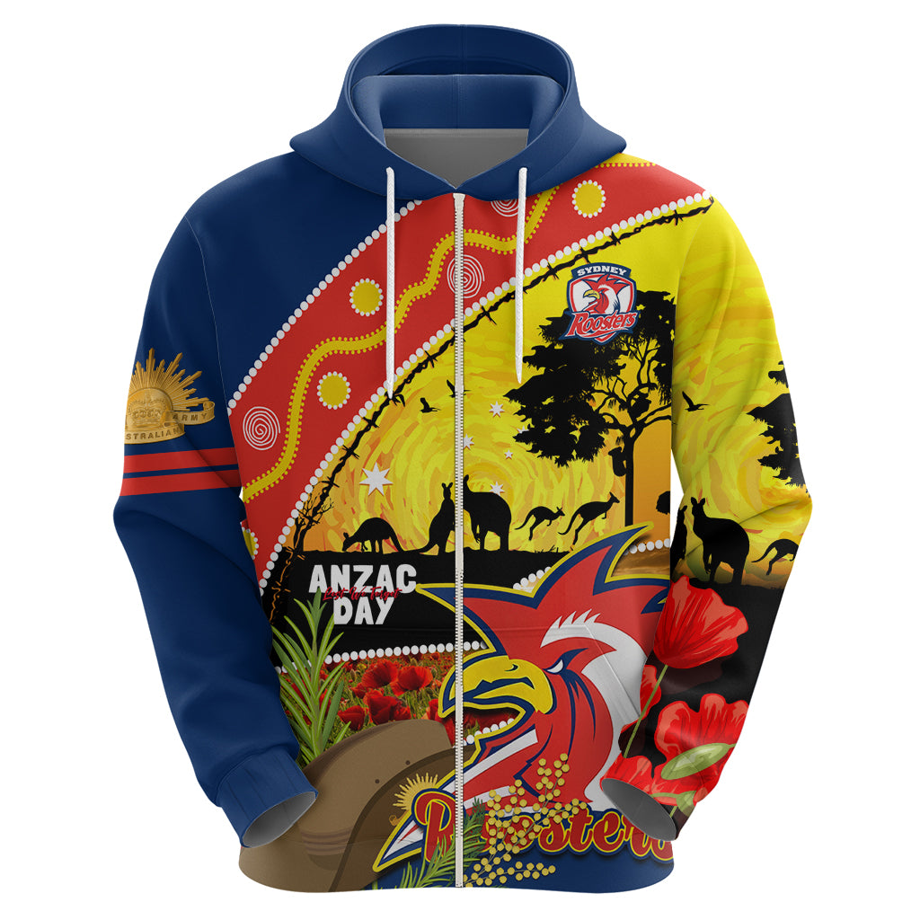 Roosters ANZAC Day Hoodie Rosemary Starring Night Style - Vibe Hoodie Shop