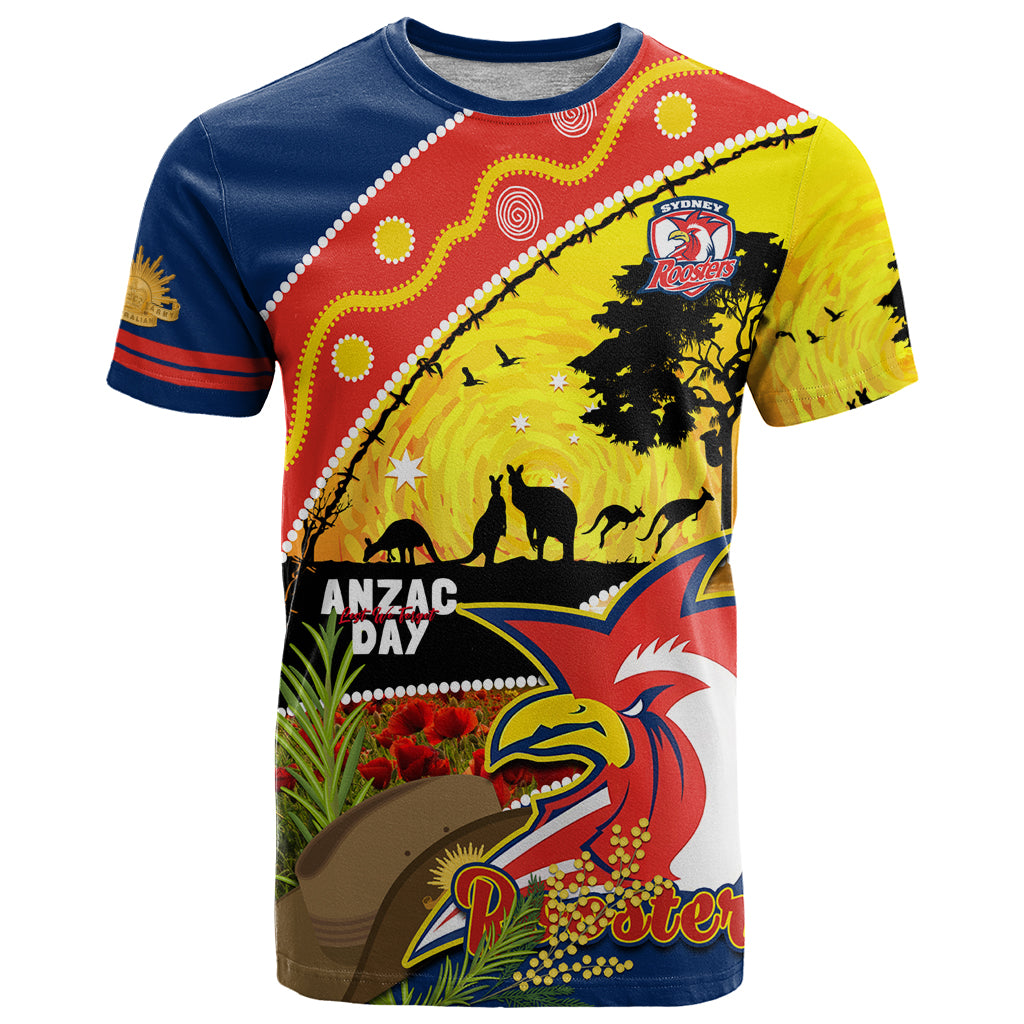 Roosters ANZAC Day T Shirt Rosemary Starring Night Style - Vibe Hoodie Shop