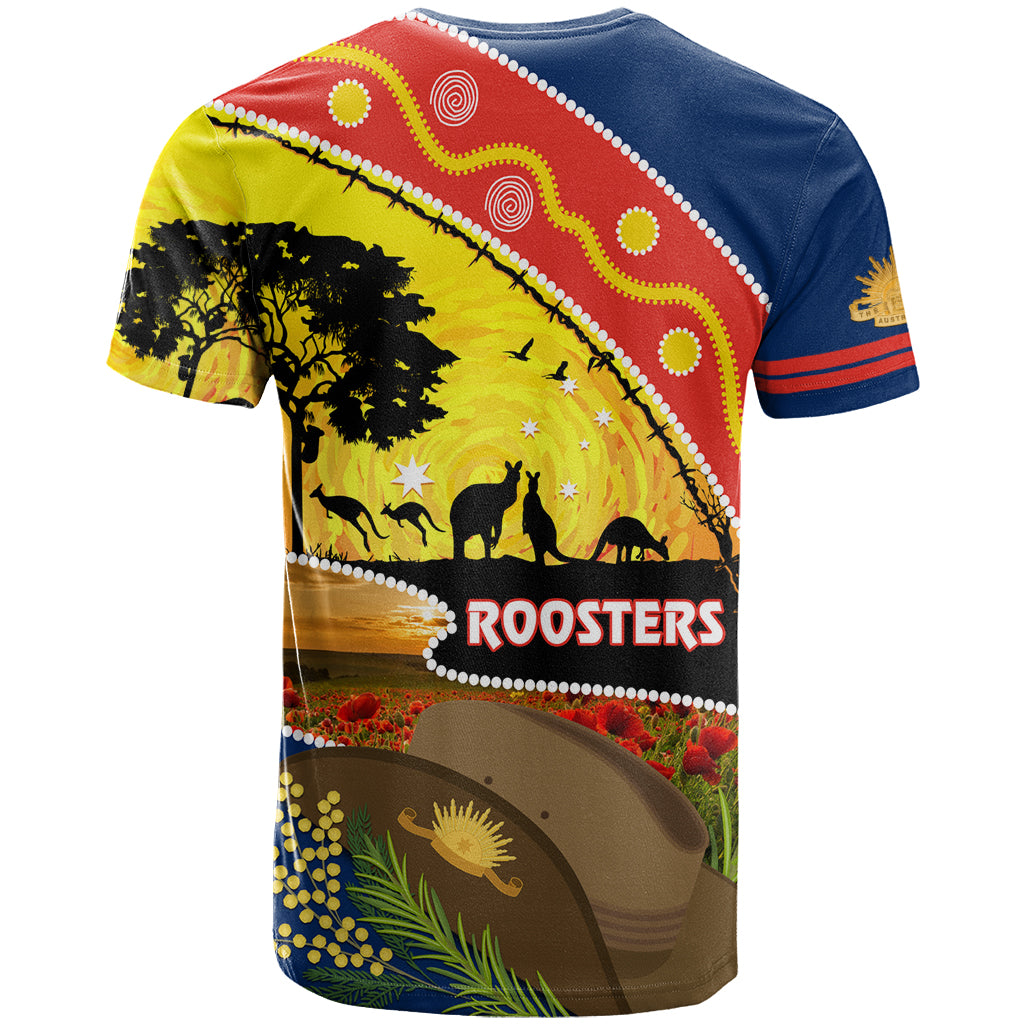 Roosters ANZAC Day T Shirt Rosemary Starring Night Style - Vibe Hoodie Shop