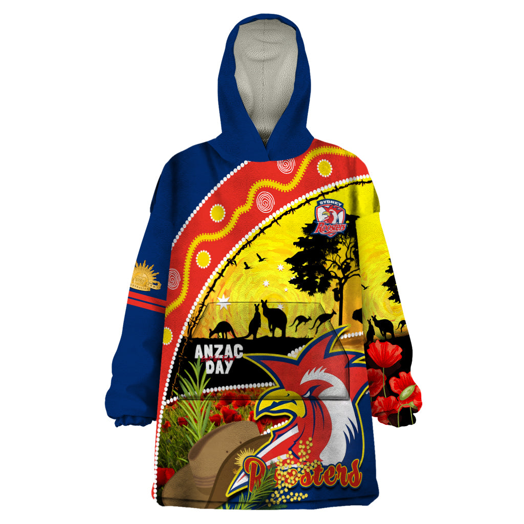 Roosters ANZAC Day Wearable Blanket Hoodie Rosemary Starring Night Style - Vibe Hoodie Shop