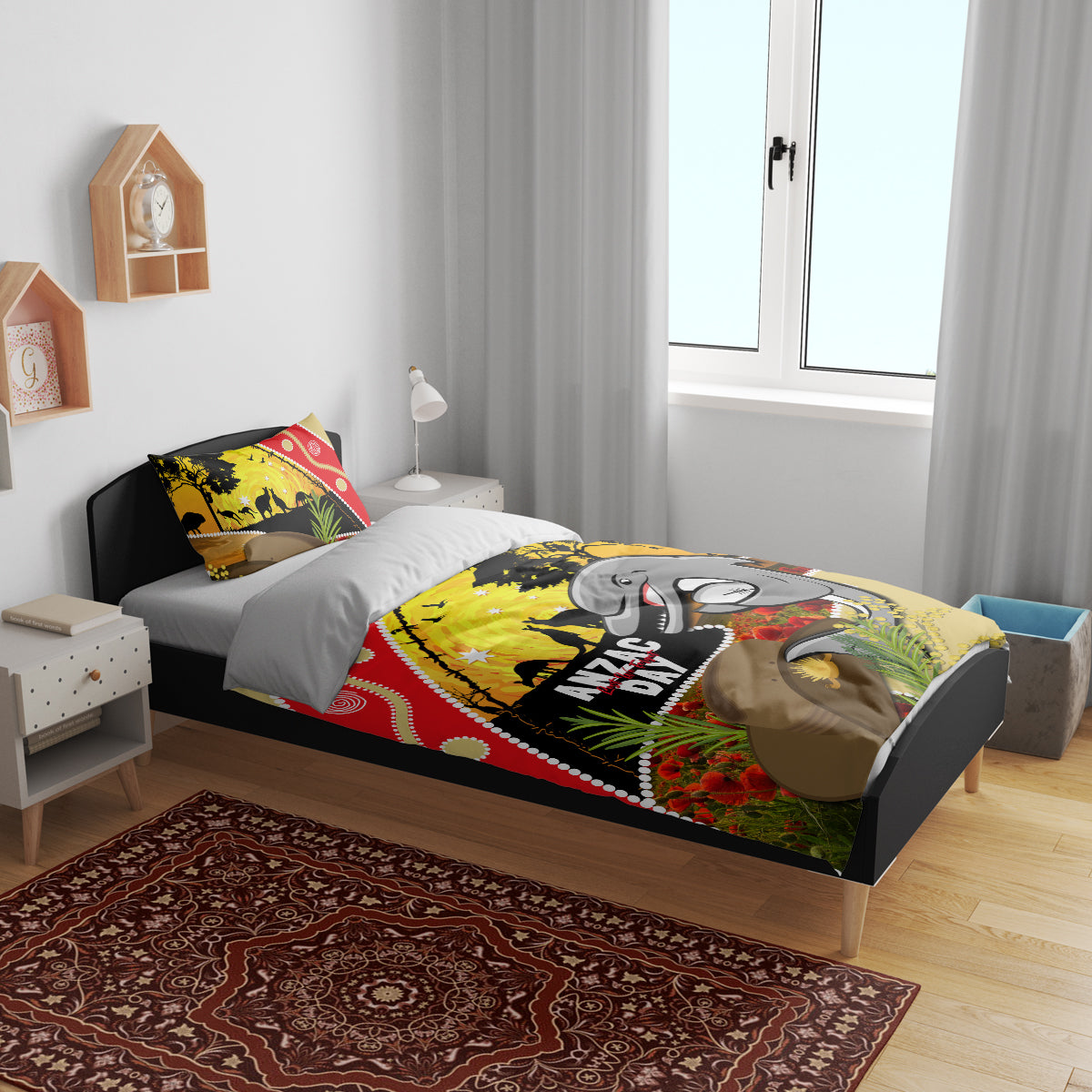 Dolphins ANZAC Day Bedding Set Rosemary Starring Night Style - Vibe Hoodie Shop