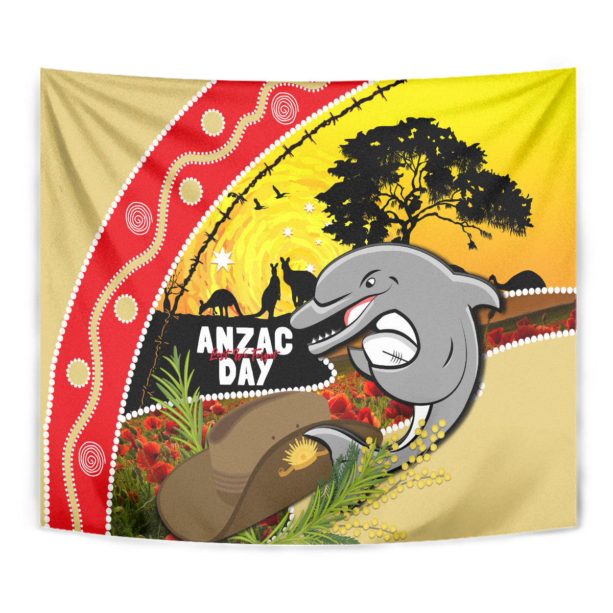 Dolphins ANZAC Day Tapestry Rosemary Starring Night Style - Vibe Hoodie Shop