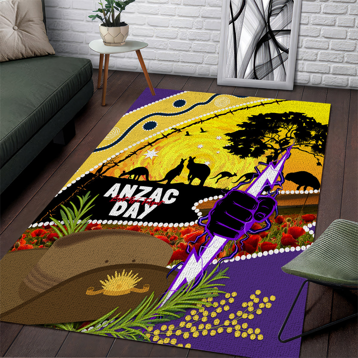 Storm ANZAC Day Area Rug Rosemary Starring Night Style - Vibe Hoodie Shop