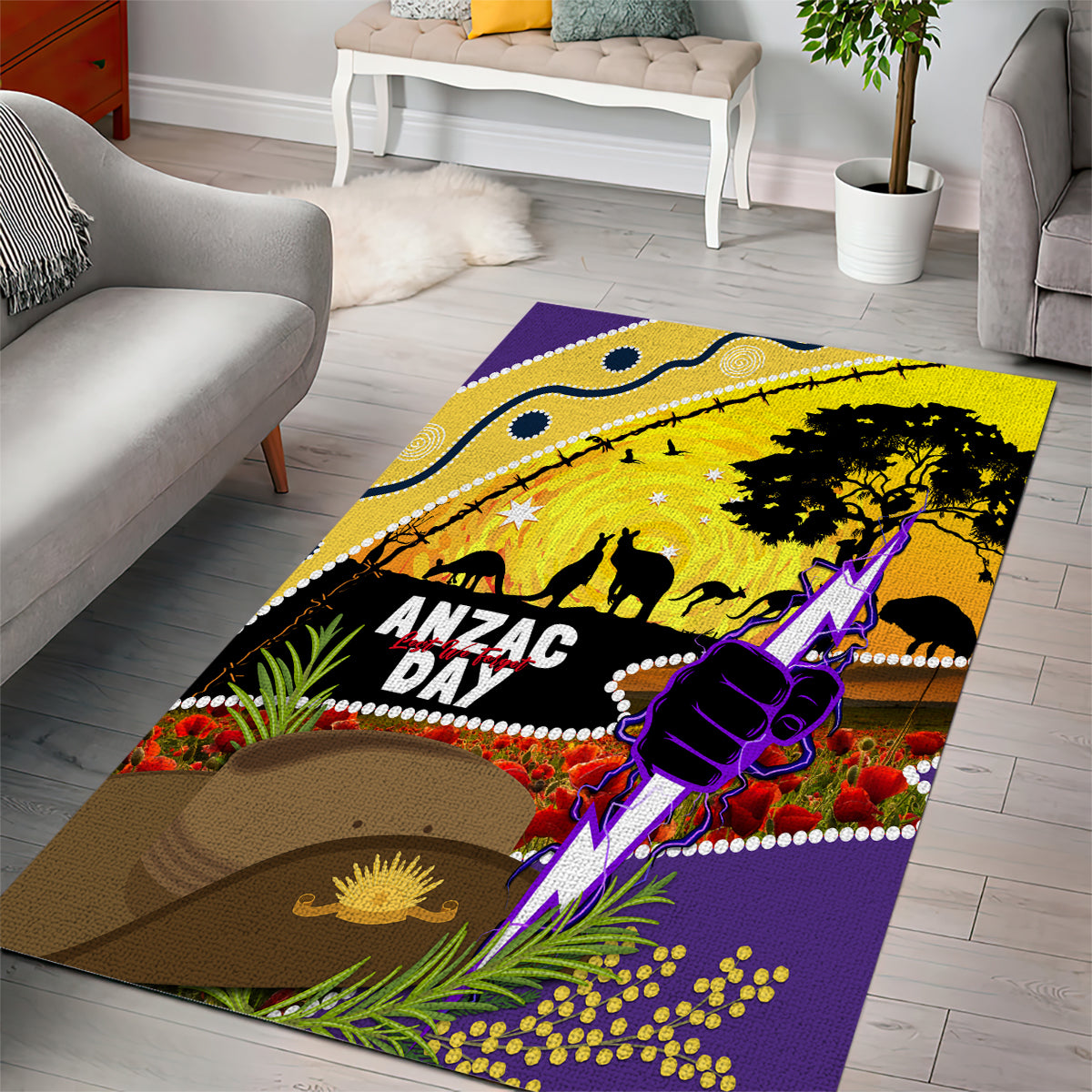 Storm ANZAC Day Area Rug Rosemary Starring Night Style - Vibe Hoodie Shop