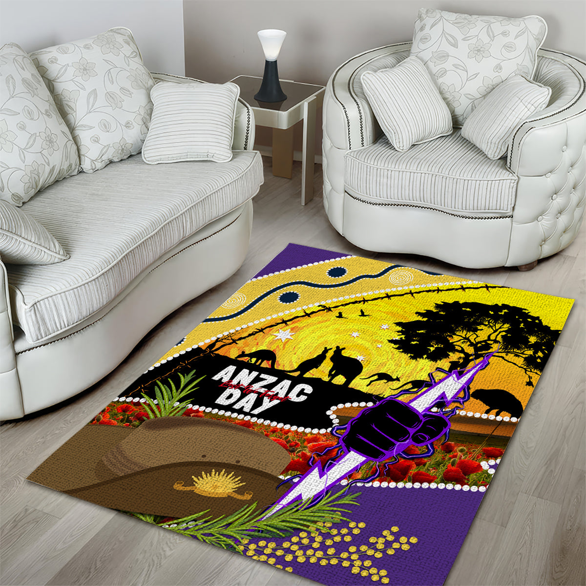 Storm ANZAC Day Area Rug Rosemary Starring Night Style - Vibe Hoodie Shop