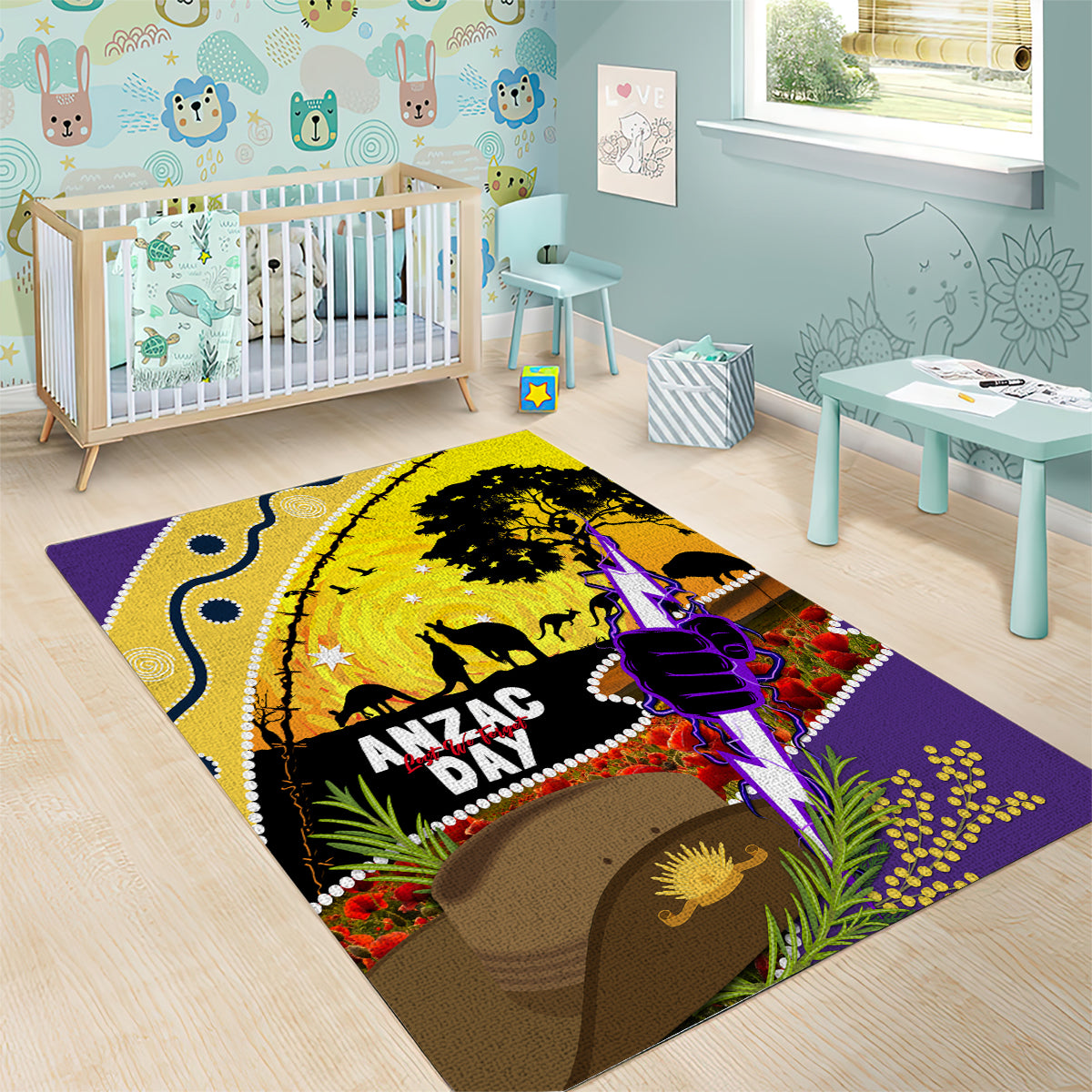 Storm ANZAC Day Area Rug Rosemary Starring Night Style - Vibe Hoodie Shop