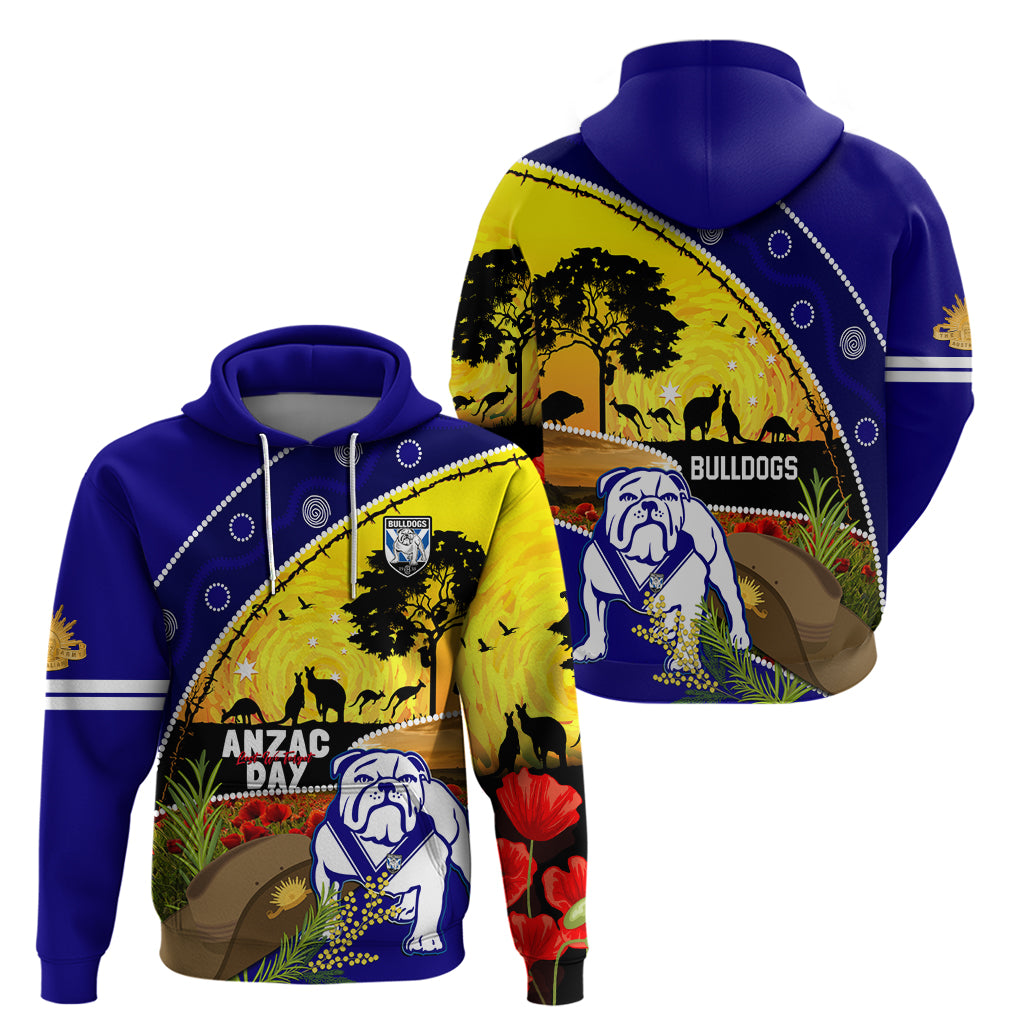 Bulldogs ANZAC Day Hoodie Rosemary Starring Night Style - Vibe Hoodie Shop
