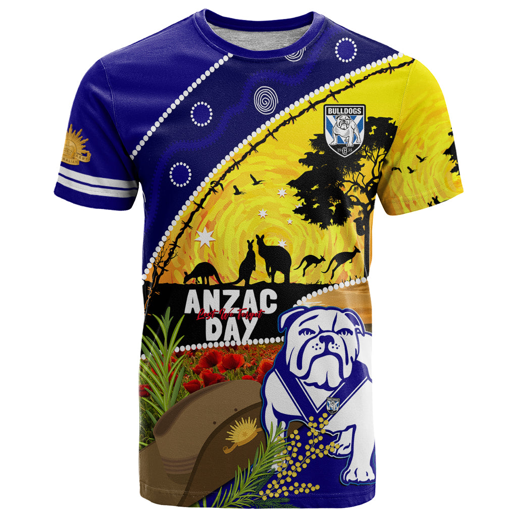 Bulldogs ANZAC Day T Shirt Rosemary Starring Night Style - Vibe Hoodie Shop