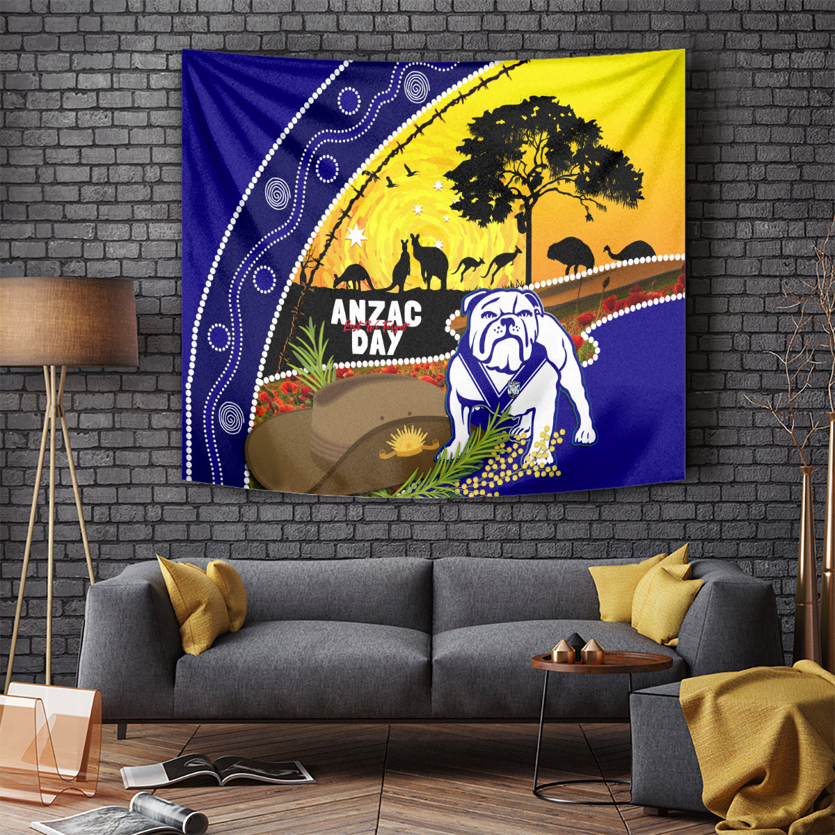 Bulldogs ANZAC Day Tapestry Rosemary Starring Night Style - Vibe Hoodie Shop