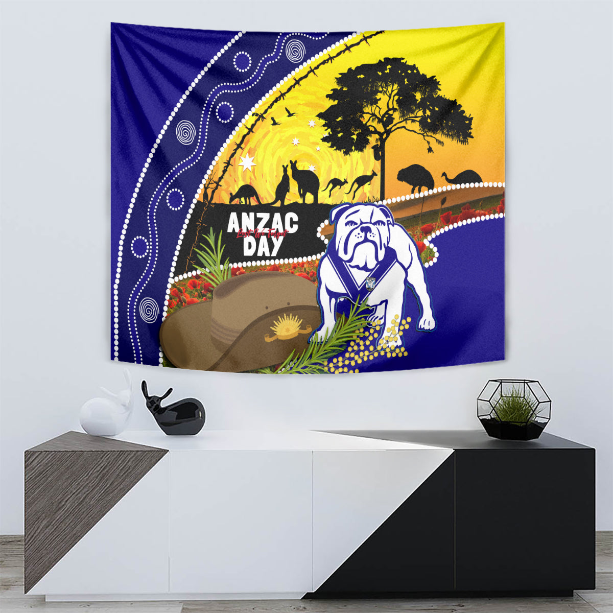 Bulldogs ANZAC Day Tapestry Rosemary Starring Night Style - Vibe Hoodie Shop