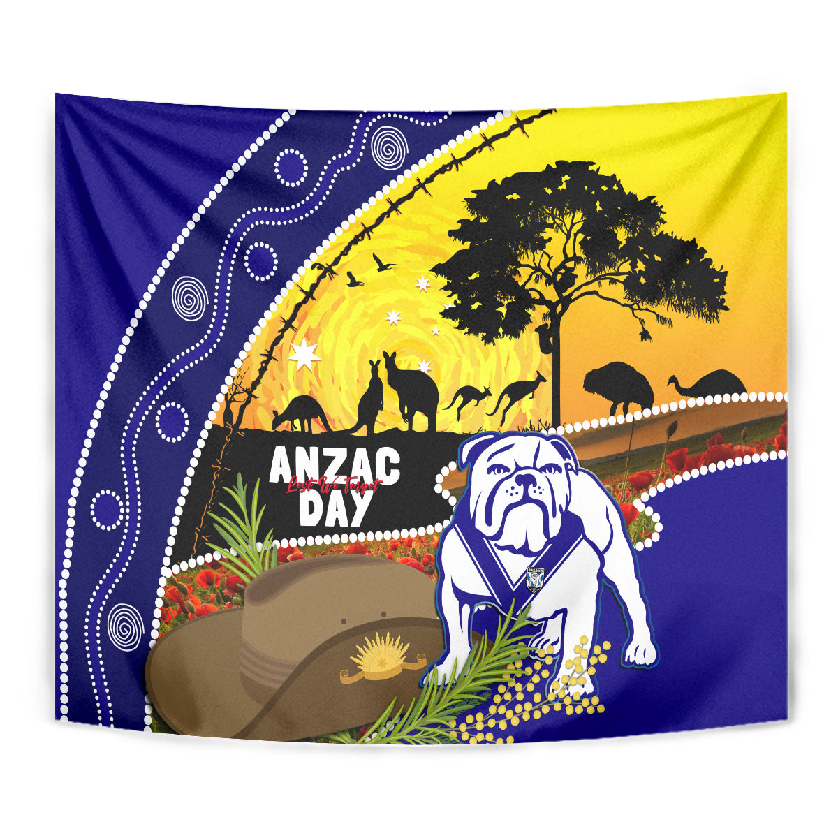 Bulldogs ANZAC Day Tapestry Rosemary Starring Night Style - Vibe Hoodie Shop