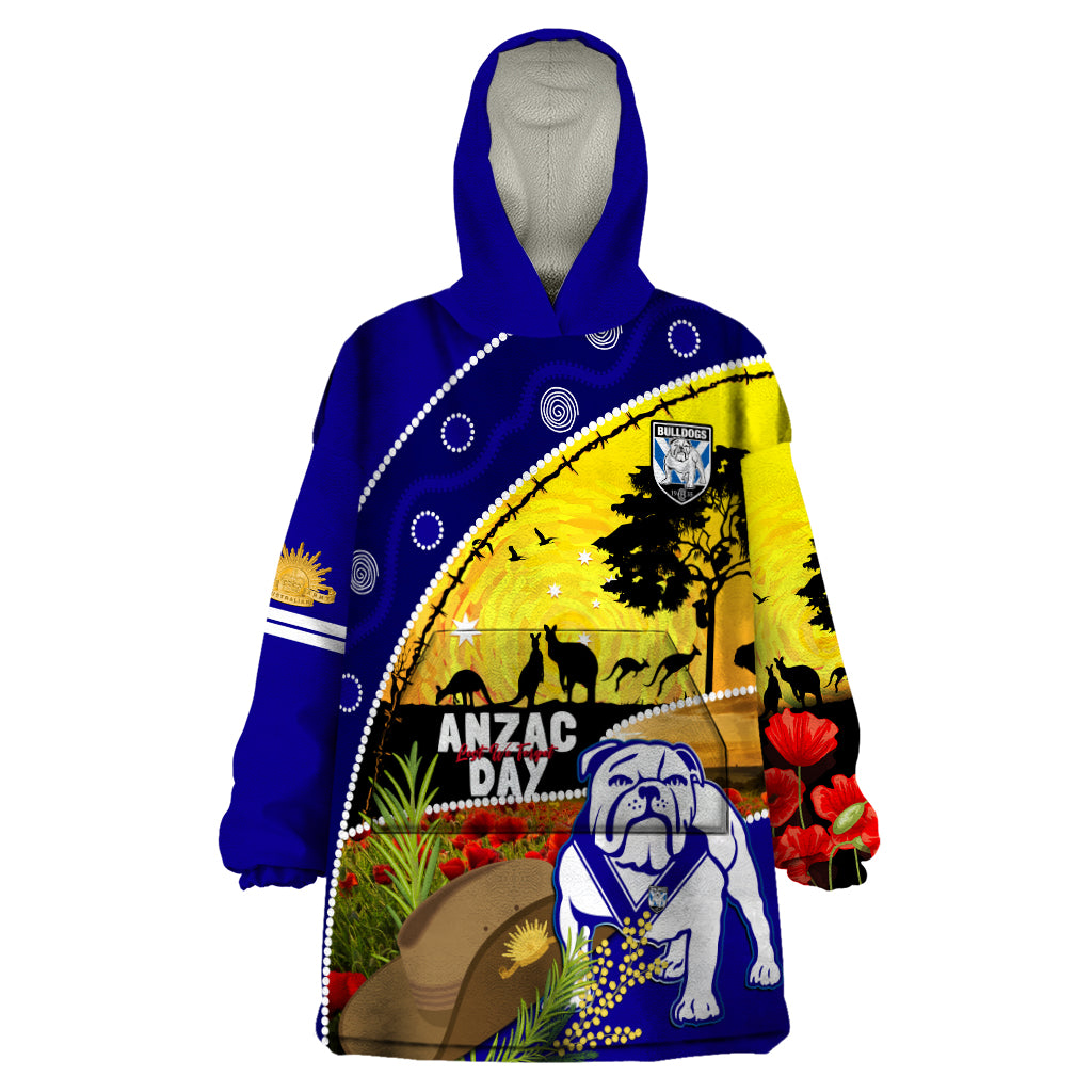 Bulldogs ANZAC Day Wearable Blanket Hoodie Rosemary Starring Night Style - Vibe Hoodie Shop