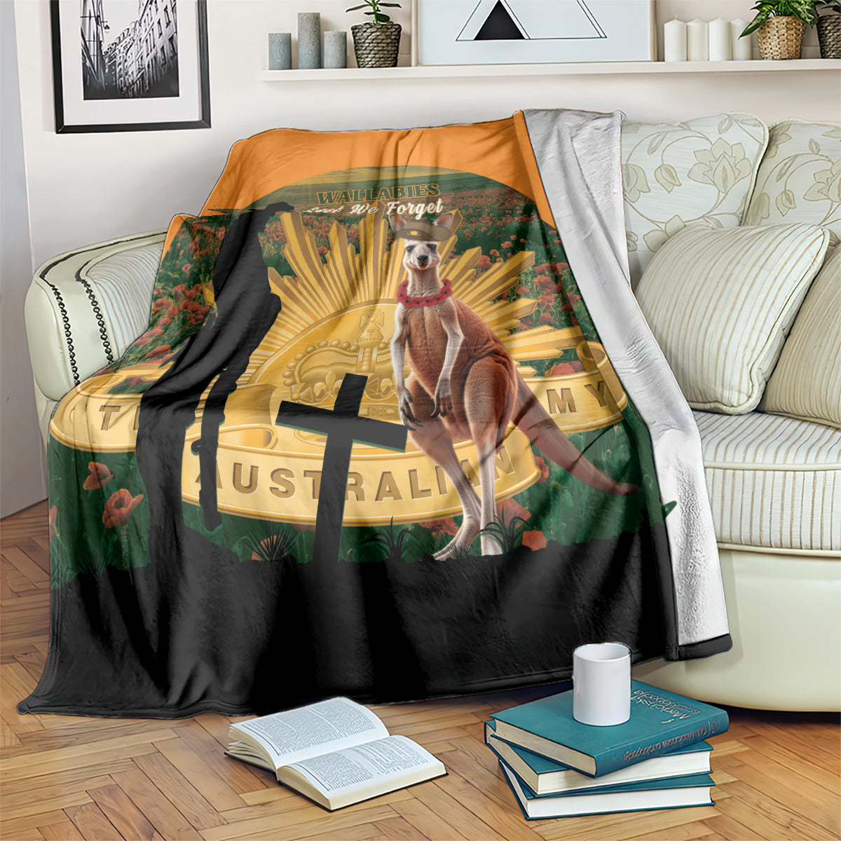Australia Wallabies Rugby ANZAC Day Blanket 2024 Lest We Forget - Vibe Hoodie Shop