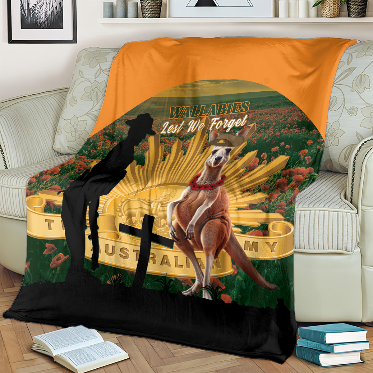 Australia Wallabies Rugby ANZAC Day Blanket 2024 Lest We Forget - Vibe Hoodie Shop