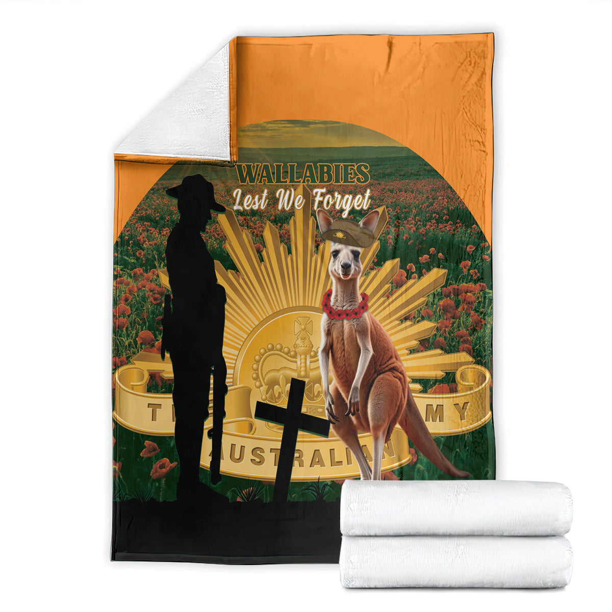 Australia Wallabies Rugby ANZAC Day Blanket 2024 Lest We Forget - Vibe Hoodie Shop