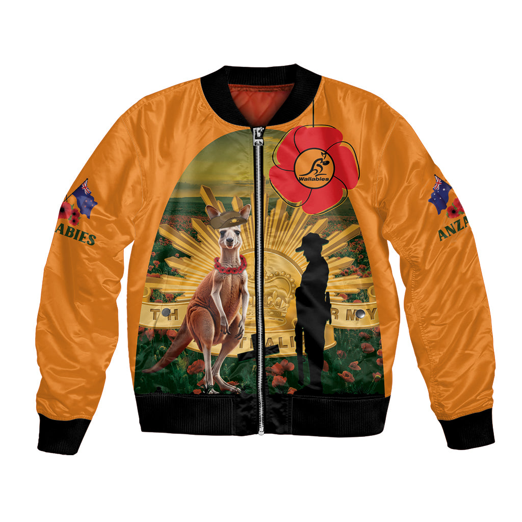 Australia Wallabies Rugby ANZAC Day Bomber Jacket 2024 Lest We Forget - Vibe Hoodie Shop
