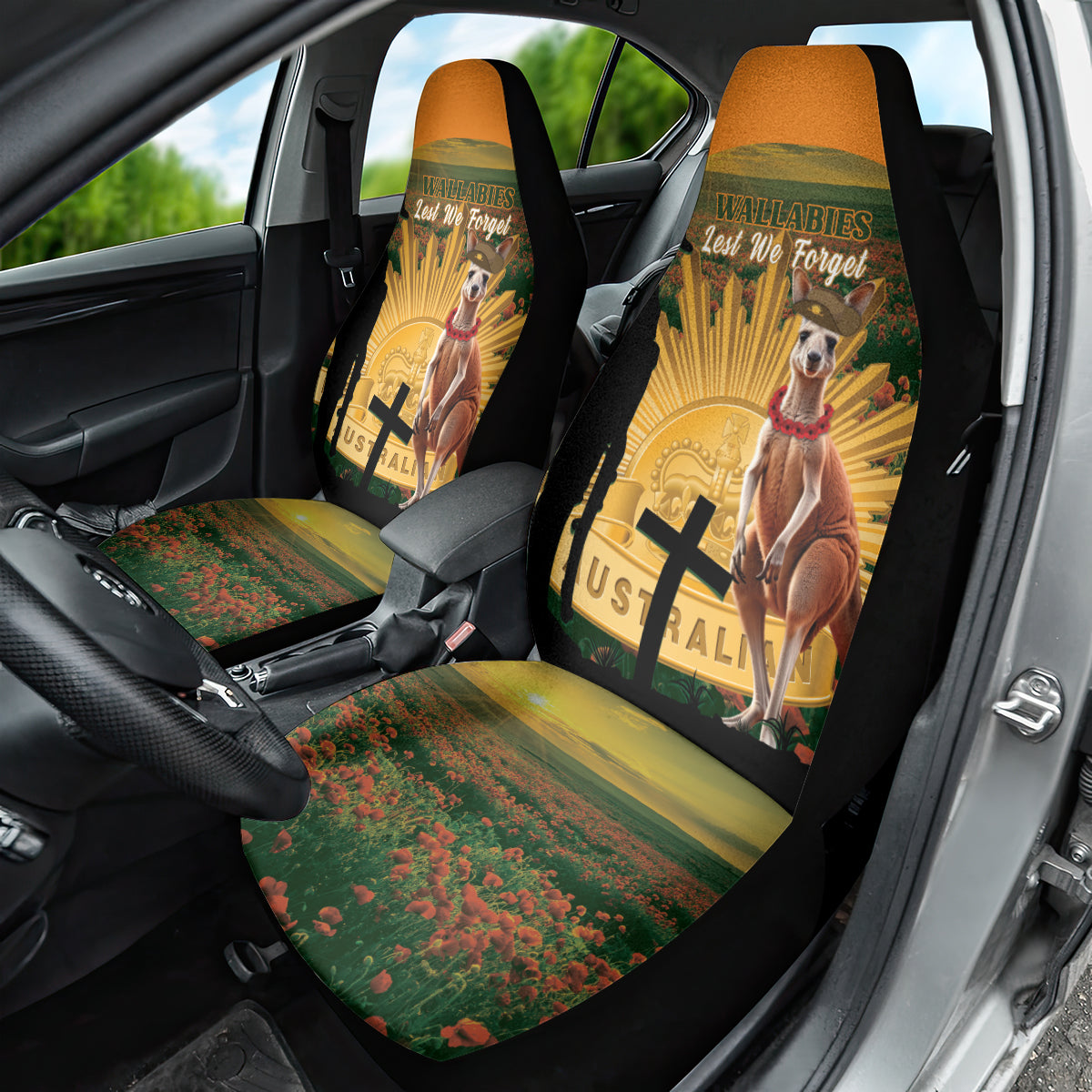 Australia Wallabies Rugby ANZAC Day Car Seat Cover 2024 Lest We Forget - Vibe Hoodie Shop