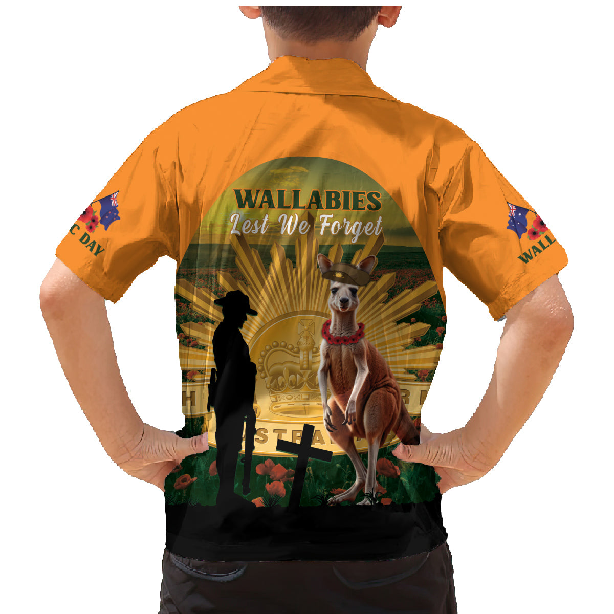 Australia Wallabies Rugby ANZAC Day Family Matching Mermaid Dress and Hawaiian Shirt 2024 Lest We Forget