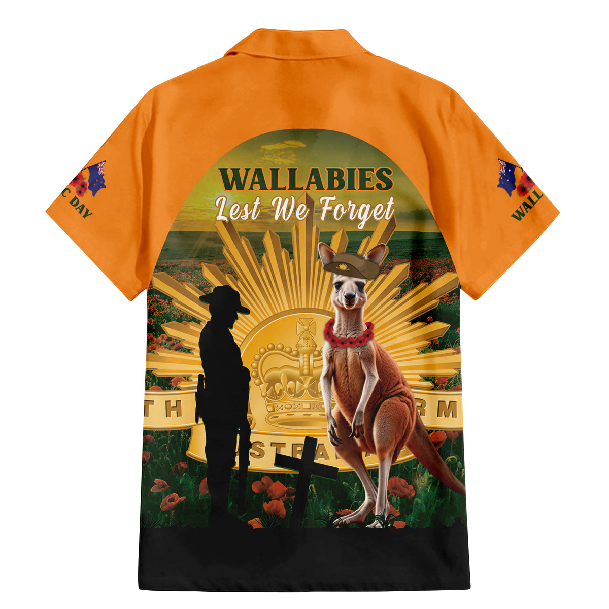 Australia Wallabies Rugby ANZAC Day Family Matching Mermaid Dress and Hawaiian Shirt 2024 Lest We Forget