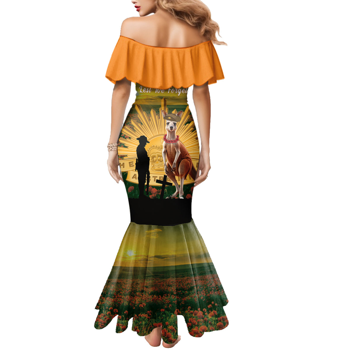 Australia Wallabies Rugby ANZAC Day Family Matching Mermaid Dress and Hawaiian Shirt 2024 Lest We Forget