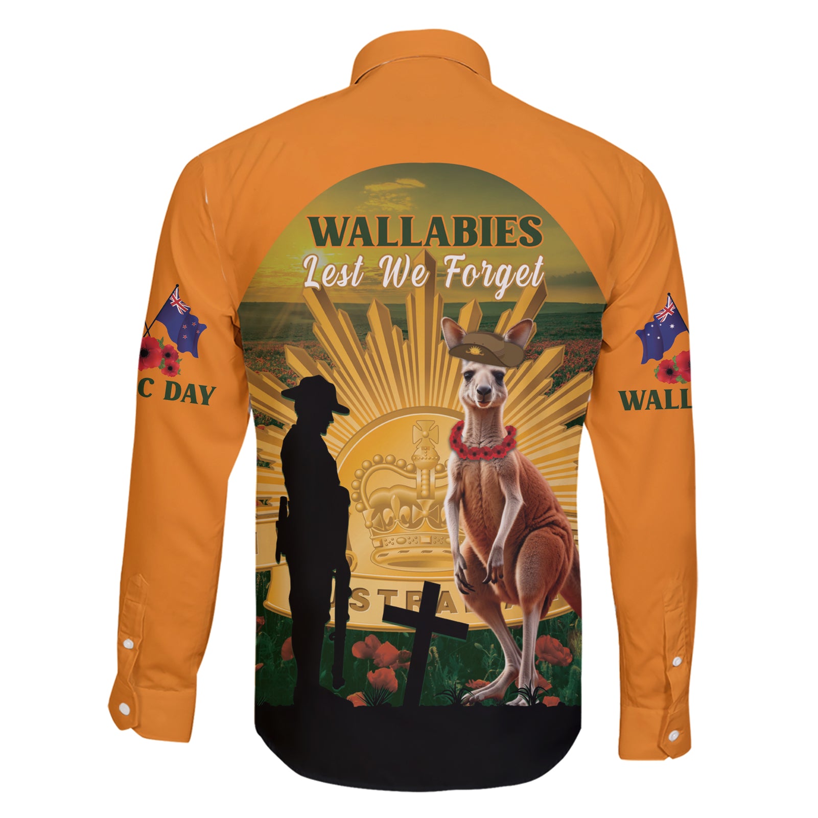 Australia Wallabies Rugby ANZAC Day Family Matching Short Sleeve Bodycon Dress and Hawaiian Shirt 2024 Lest We Forget