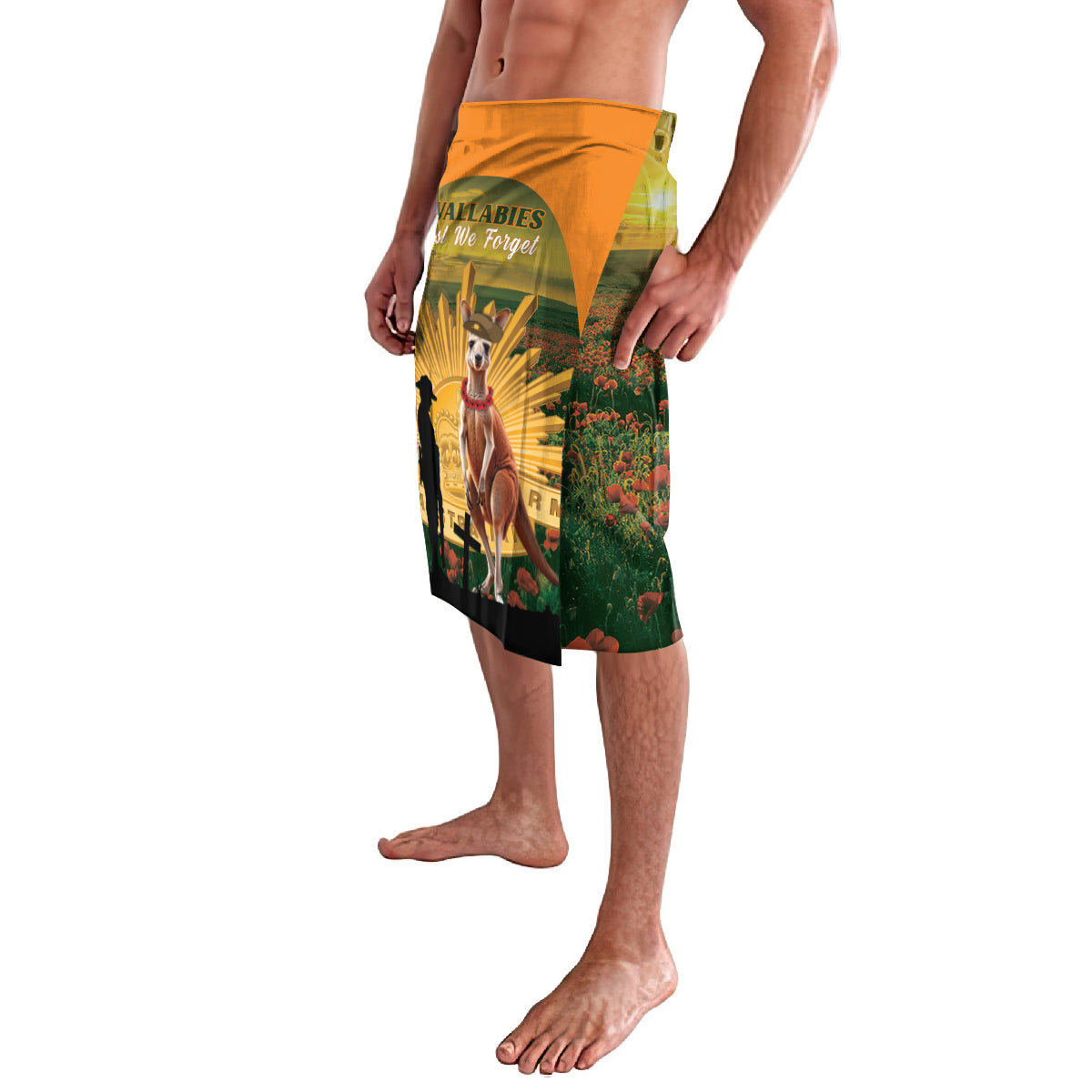 Australia Wallabies Rugby ANZAC Day Lavalava 2024 Lest We Forget