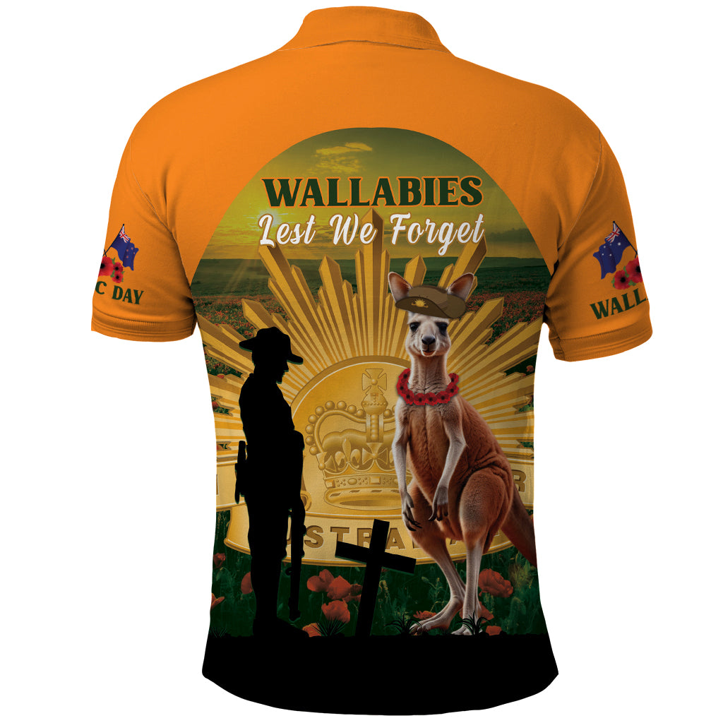 Australia Wallabies Rugby ANZAC Day Polo Shirt 2024 Lest We Forget - Vibe Hoodie Shop