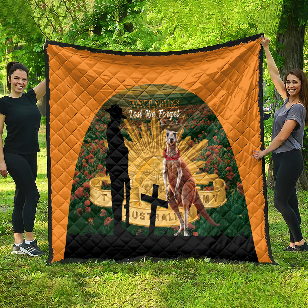 Australia Wallabies Rugby ANZAC Day Quilt 2024 Lest We Forget - Vibe Hoodie Shop