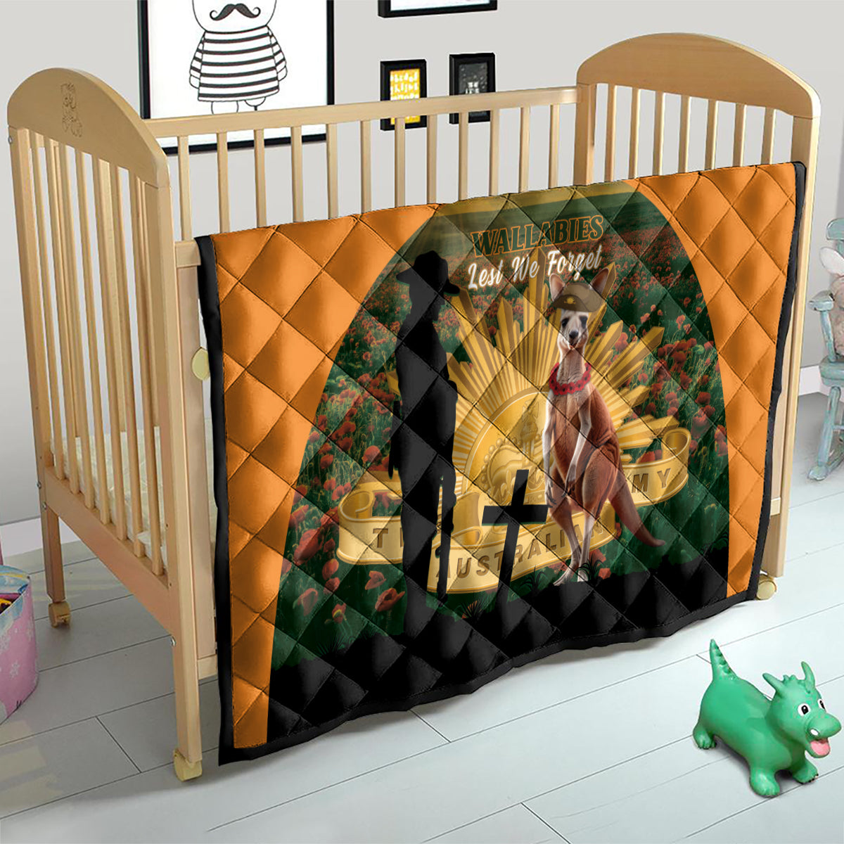 Australia Wallabies Rugby ANZAC Day Quilt 2024 Lest We Forget - Vibe Hoodie Shop