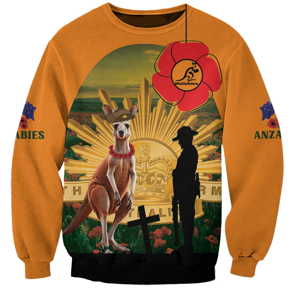 Australia Wallabies Rugby ANZAC Day Sweatshirt 2024 Lest We Forget - Vibe Hoodie Shop